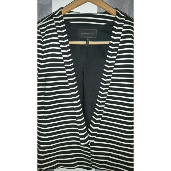 BCBGMaxazria Hendricks Black White Striped Blazer Jacket Size L - Picture 5 of 7